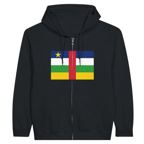 Sweat à capuche à fermeture éclair Drapeau de la République centrafricaine - Pixelforma 