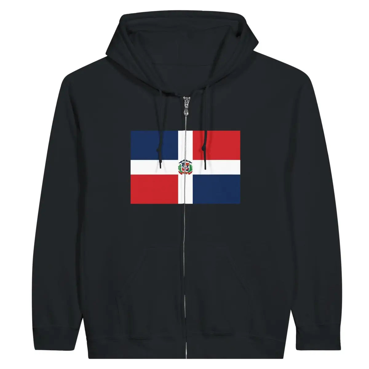 Sweat à capuche à fermeture éclair Drapeau de la République dominicaine - Pixelforma 