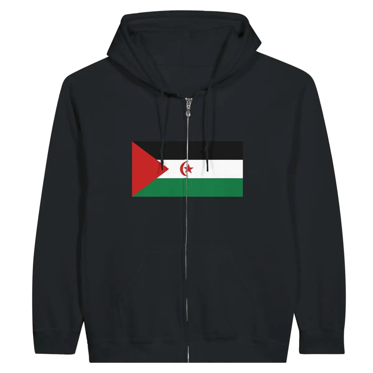 Sweat à capuche à fermeture éclair Drapeau de la République arabe sahraouie démocratique - Pixelforma 