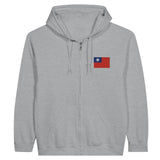 Sweat à capuche à fermeture éclair Drapeau de la République de Chine en broderie - Pixelforma 