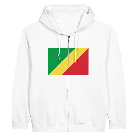 Sweat à capuche à fermeture éclair Drapeau de la république du Congo - Pixelforma 