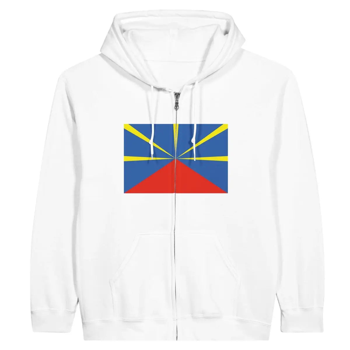 Sweat à capuche à fermeture éclair Drapeau de La Réunion - Pixelforma 