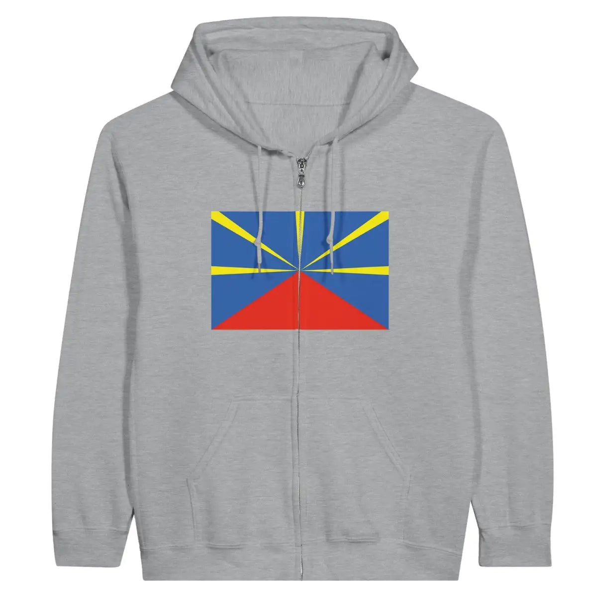 Sweat à capuche à fermeture éclair Drapeau de La Réunion - Pixelforma 