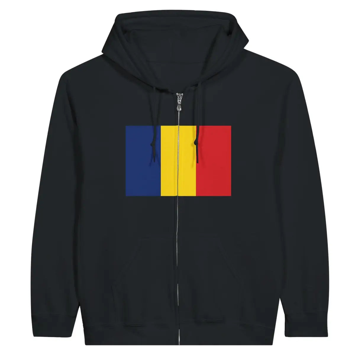 Sweat à capuche à fermeture éclair Drapeau de la Roumanie - Pixelforma 