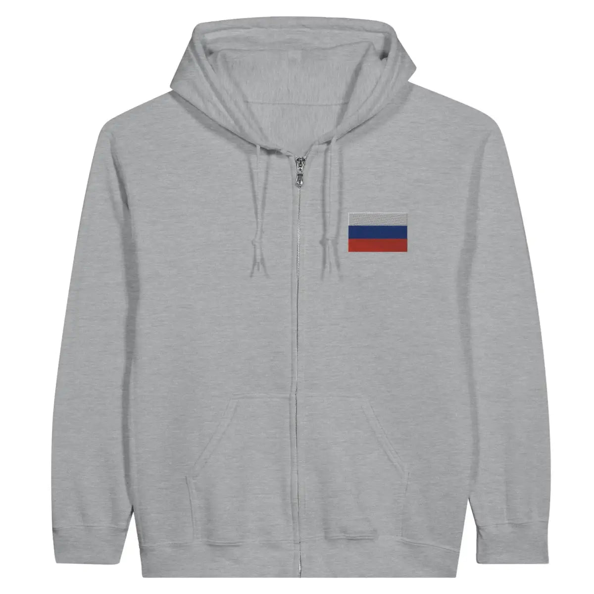 Sweat à capuche à fermeture éclair Drapeau de la Russie en broderie - Pixelforma 