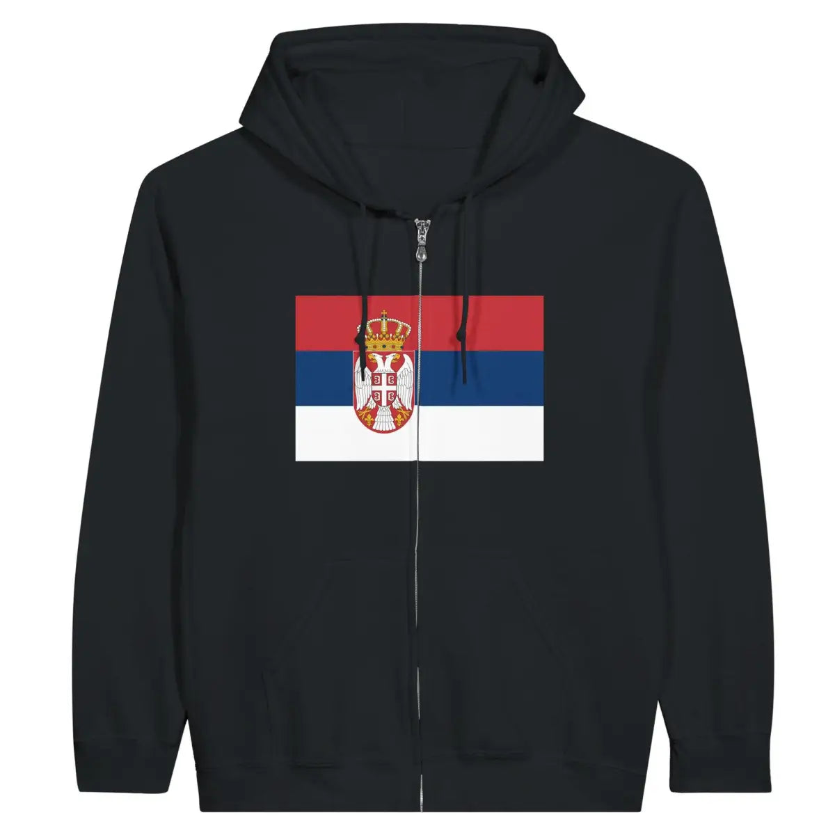 Sweat à capuche à fermeture éclair Drapeau de la Serbie - Pixelforma 