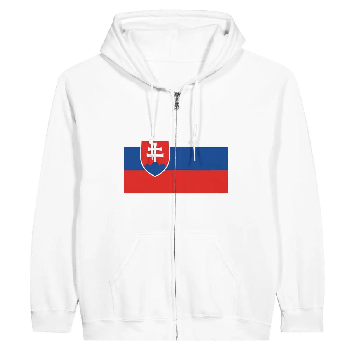 Sweat à capuche à fermeture éclair Drapeau de la Slovaquie - Pixelforma 