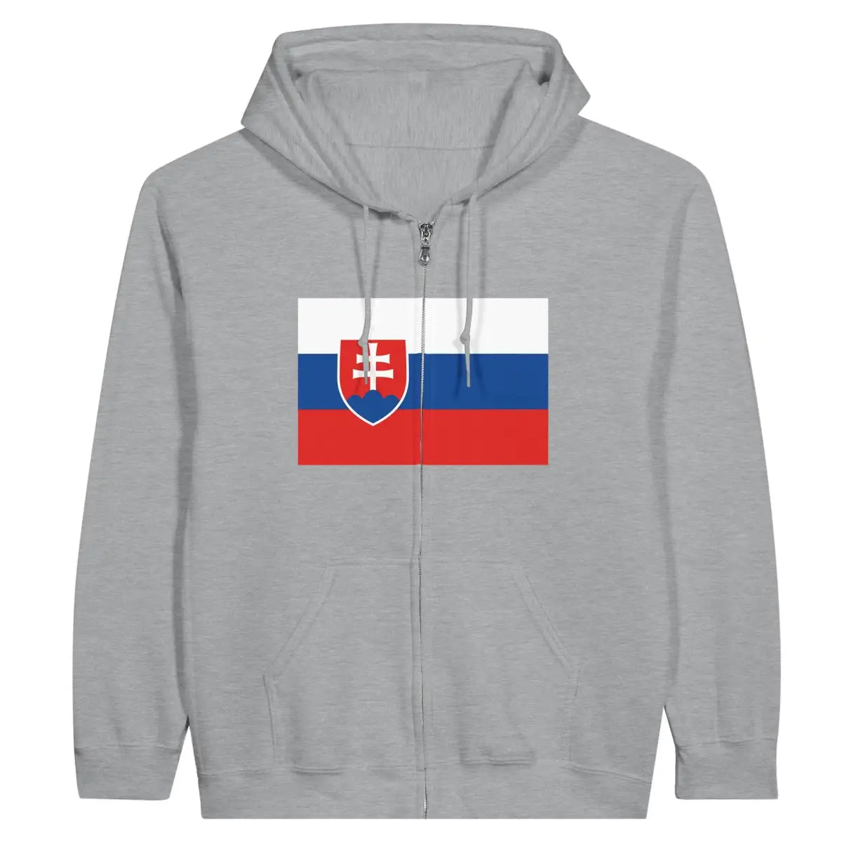 Sweat à capuche à fermeture éclair Drapeau de la Slovaquie - Pixelforma 