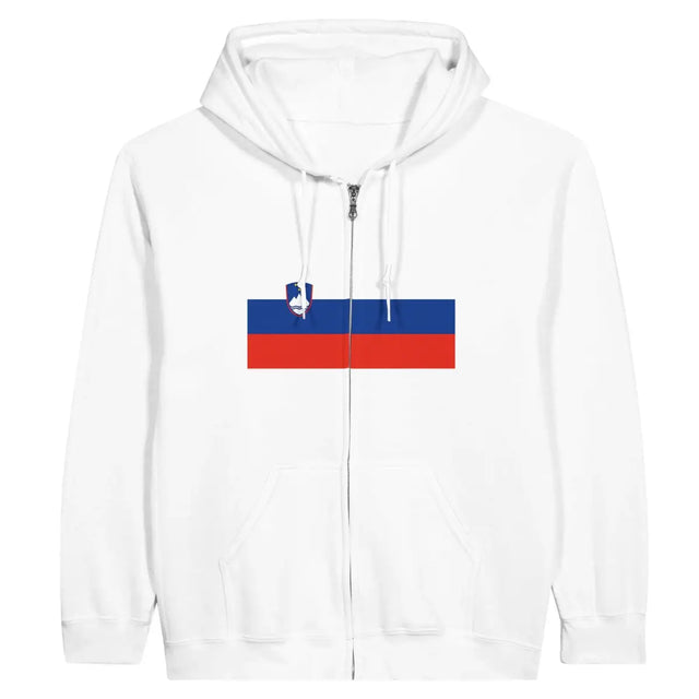 Sweat à capuche à fermeture éclair Drapeau de la Slovénie - Pixelforma 