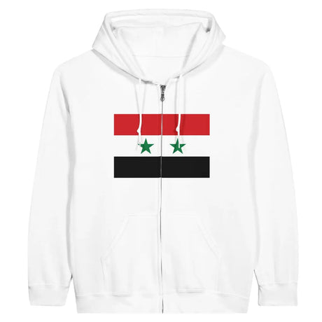 Sweat à capuche à fermeture éclair Drapeau de la Syrie - Pixelforma 