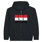 Sweat à capuche à fermeture éclair Drapeau de la Syrie - Pixelforma 