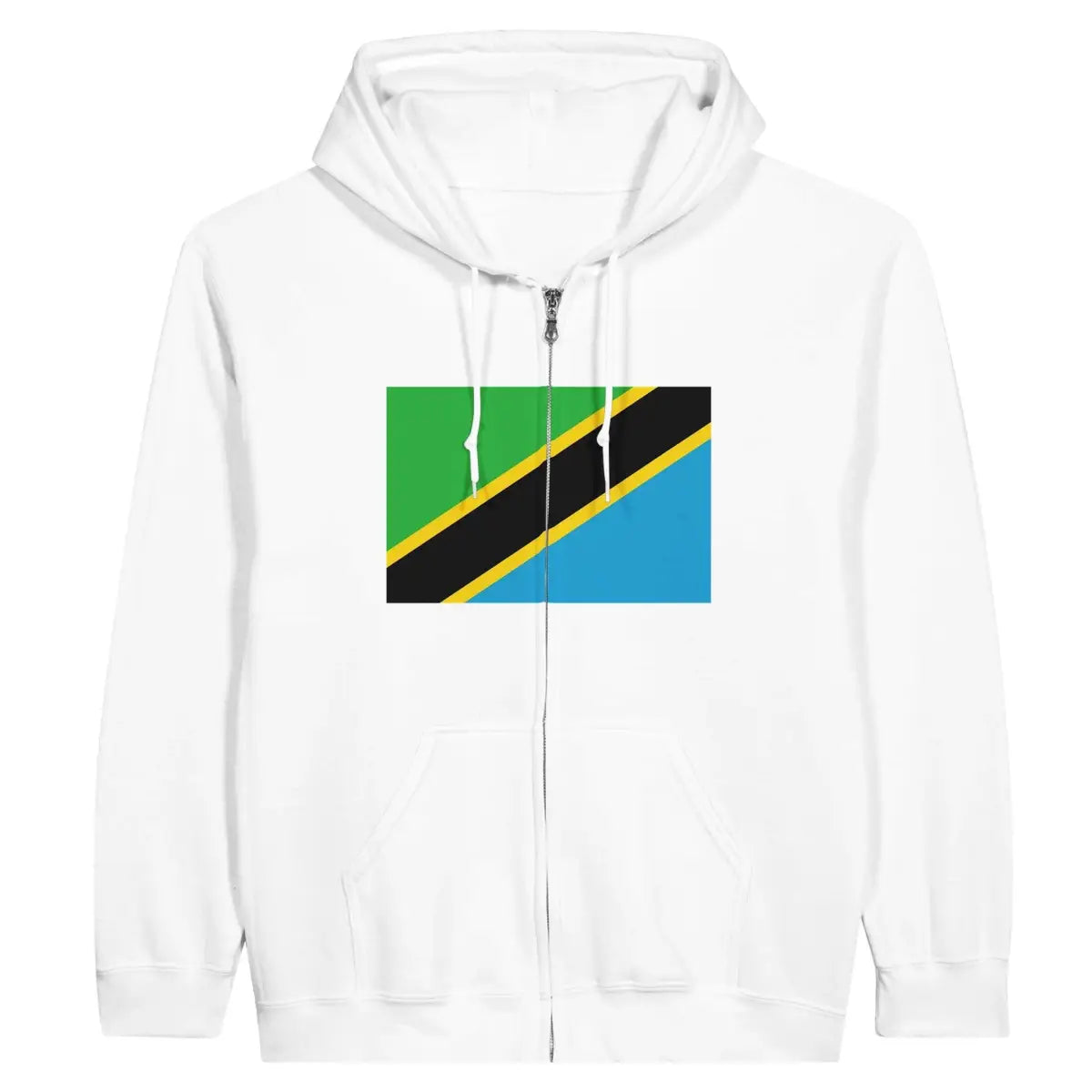 Sweat à capuche à fermeture éclair Drapeau de la Tanzanie - Pixelforma 