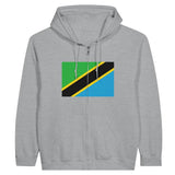 Sweat à capuche à fermeture éclair Drapeau de la Tanzanie - Pixelforma 