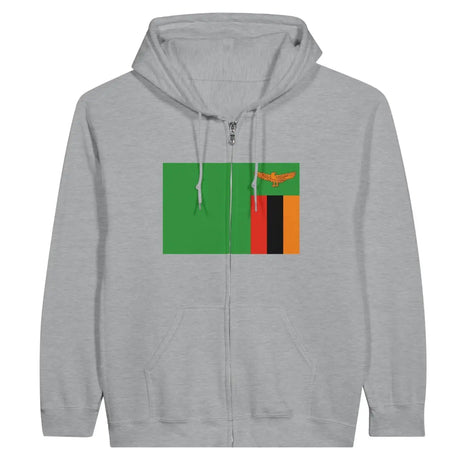 Sweat à capuche à fermeture éclair Drapeau de la Zambie - Pixelforma 