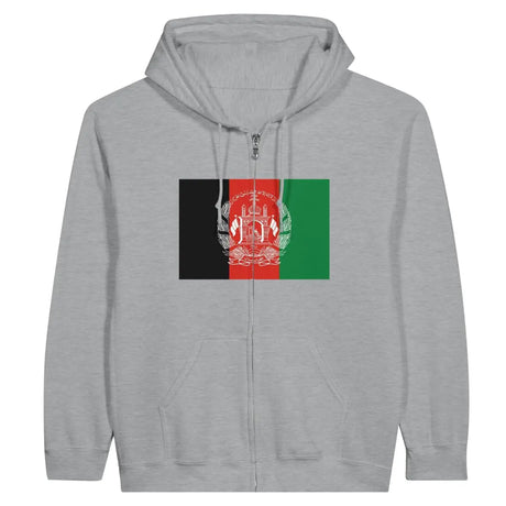 Sweat à capuche à fermeture éclair Drapeau de l'Afghanistan - Pixelforma 