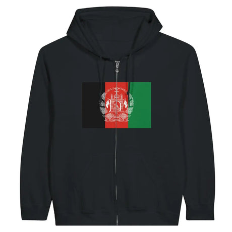 Sweat à capuche à fermeture éclair Drapeau de l'Afghanistan - Pixelforma 