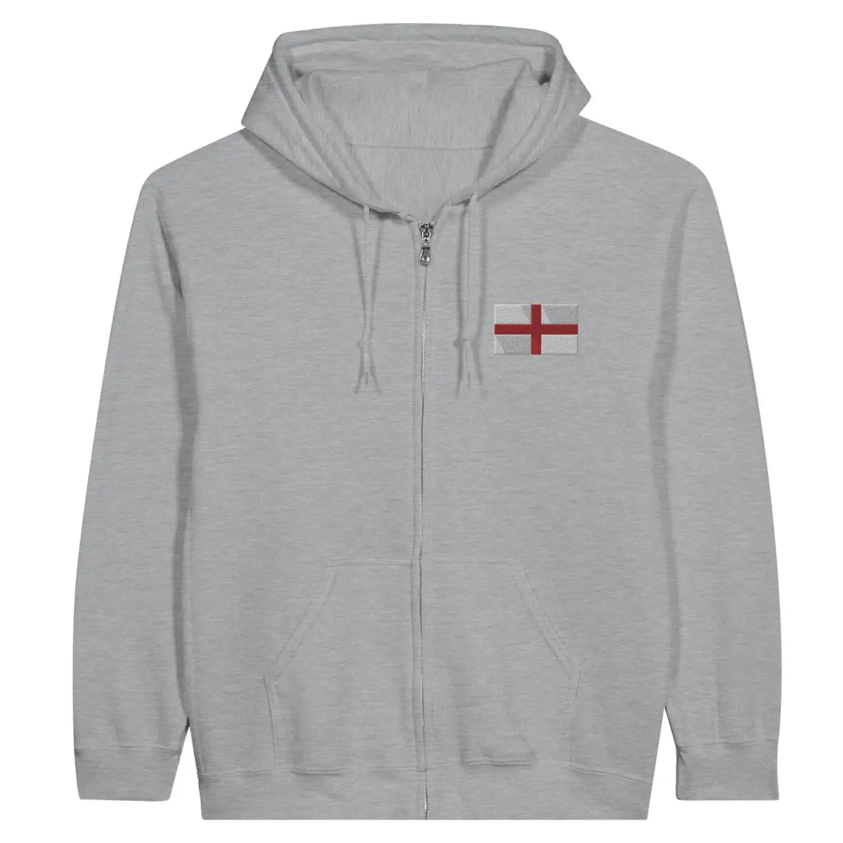 Sweat à capuche à fermeture éclair Drapeau de l'Angleterre en broderie - Pixelforma 