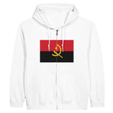 Sweat à capuche à fermeture éclair Drapeau de l'Angola - Pixelforma 