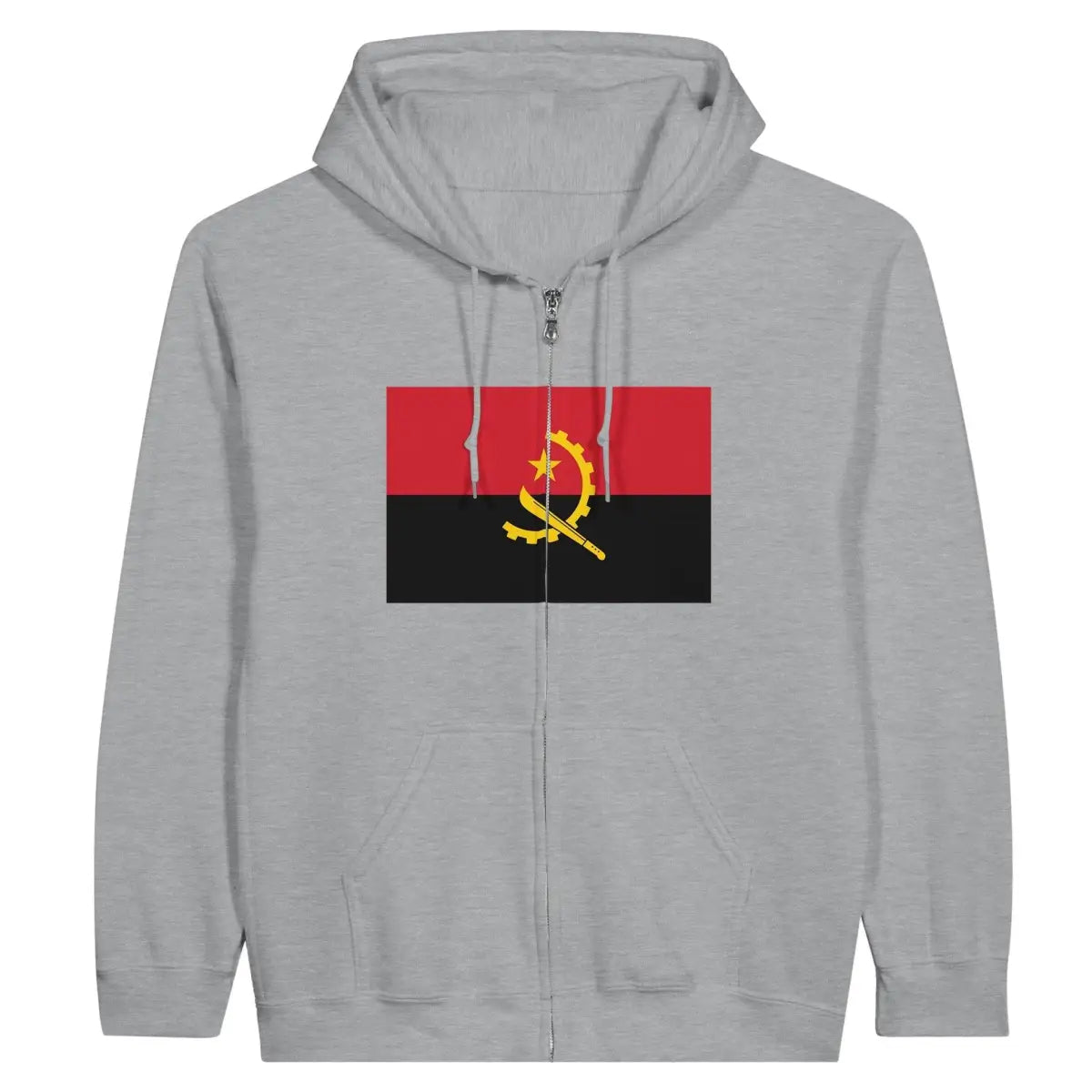 Sweat à capuche à fermeture éclair Drapeau de l'Angola - Pixelforma 