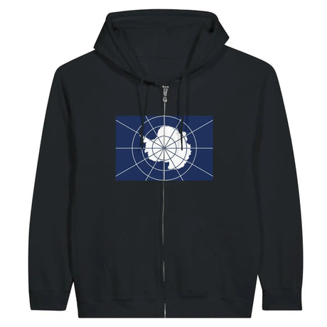 Sweat à capuche à fermeture éclair Drapeau de l'Antarctique officiel - Pixelforma 