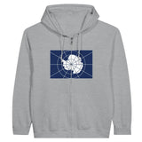 Sweat à capuche à fermeture éclair Drapeau de l'Antarctique officiel - Pixelforma 