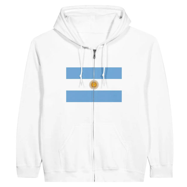 Sweat à capuche à fermeture éclair Drapeau de l'Argentine - Pixelforma 