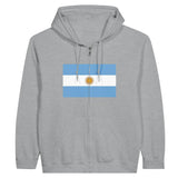 Sweat à capuche à fermeture éclair Drapeau de l'Argentine - Pixelforma 