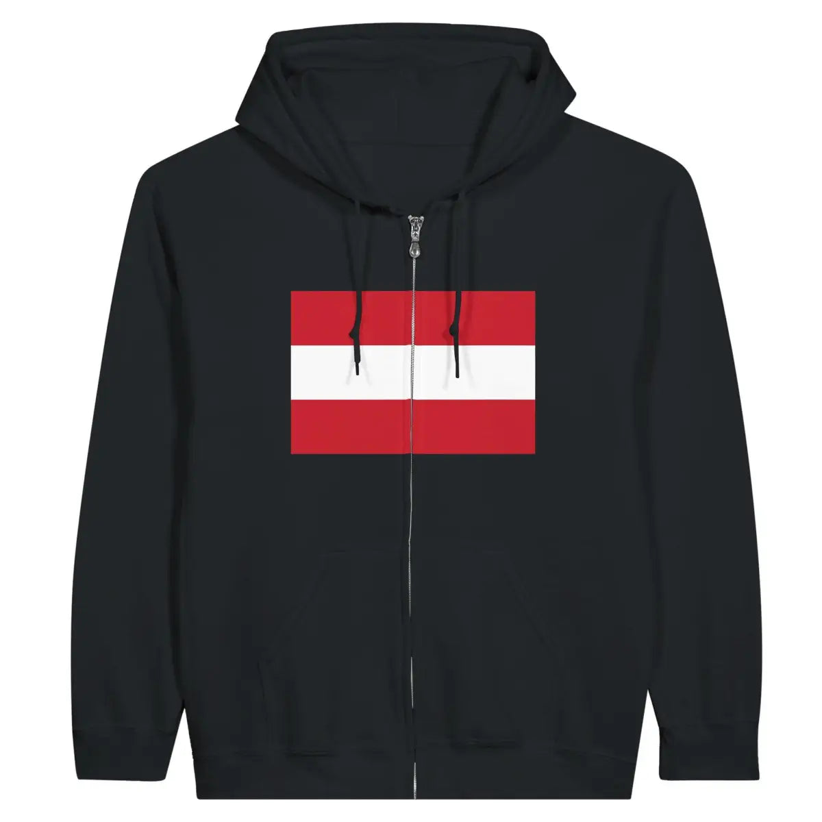 Sweat à capuche à fermeture éclair Drapeau de l'Autriche - Pixelforma 