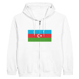 Sweat à capuche à fermeture éclair Drapeau de l'Azerbaïdjan - Pixelforma 