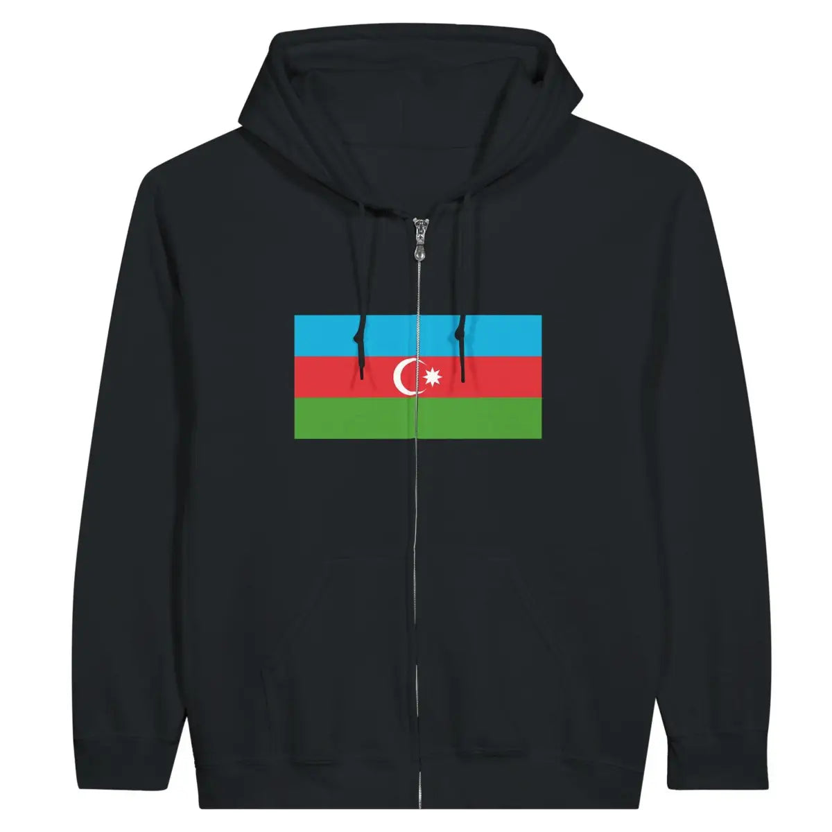 Sweat à capuche à fermeture éclair Drapeau de l'Azerbaïdjan - Pixelforma 