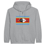 Sweat à capuche à fermeture éclair Drapeau de l'Eswatini - Pixelforma 