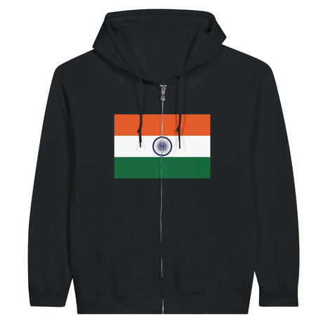 Sweat à capuche à fermeture éclair Drapeau de l'Inde - Pixelforma 