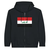 Sweat à capuche à fermeture éclair Drapeau de l'Irak - Pixelforma 