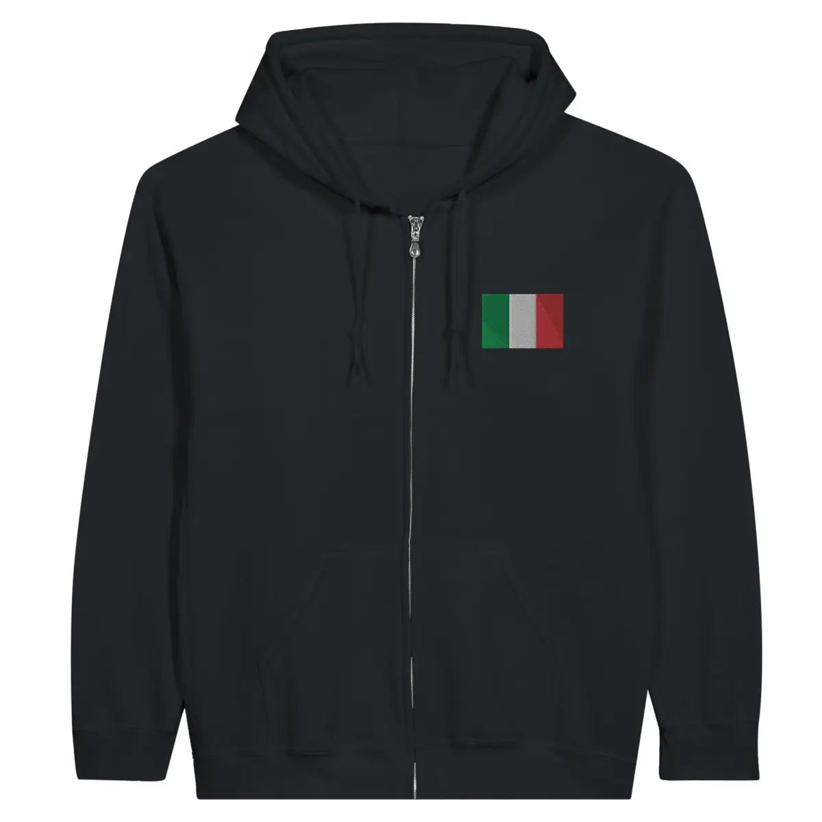 Sweat à capuche à fermeture éclair Drapeau de l'Italie en broderie - Pixelforma 