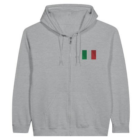 Sweat à capuche à fermeture éclair Drapeau de l'Italie en broderie - Pixelforma 