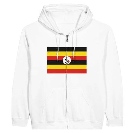 Sweat à capuche à fermeture éclair Drapeau de l'Ouganda - Pixelforma 