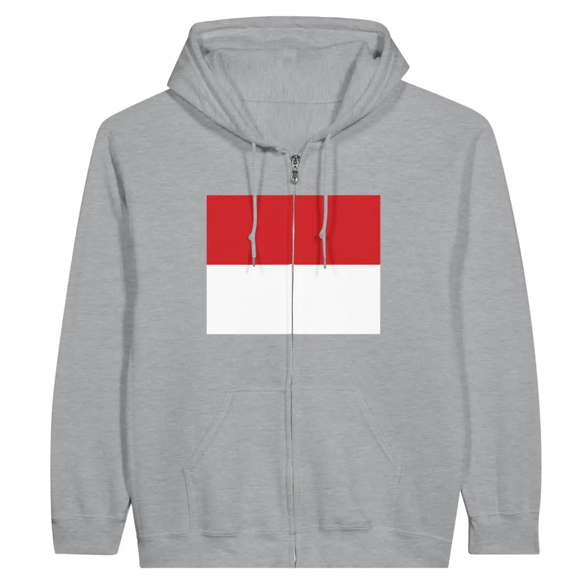 Sweat à capuche à fermeture éclair Drapeau de Monaco - Pixelforma 