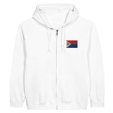 Sweat à capuche à fermeture éclair Drapeau de Saint-Martin en broderie - Pixelforma 