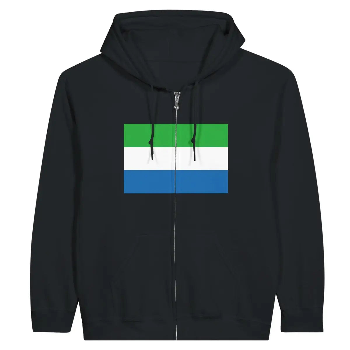 Sweat à capuche à fermeture éclair Drapeau de Sierra Leone - Pixelforma 