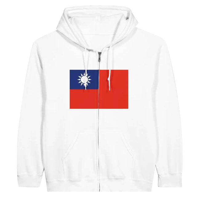 Sweat à capuche à fermeture éclair Drapeau de Taïwan - Pixelforma 