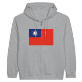 Sweat à capuche à fermeture éclair Drapeau de Taïwan - Pixelforma 