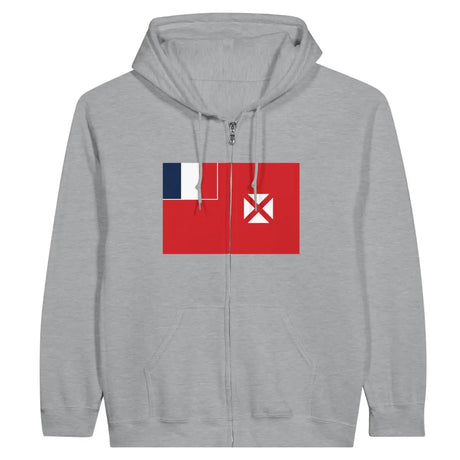 Sweat à capuche à fermeture éclair Drapeau de Wallis-et-Futuna - Pixelforma 