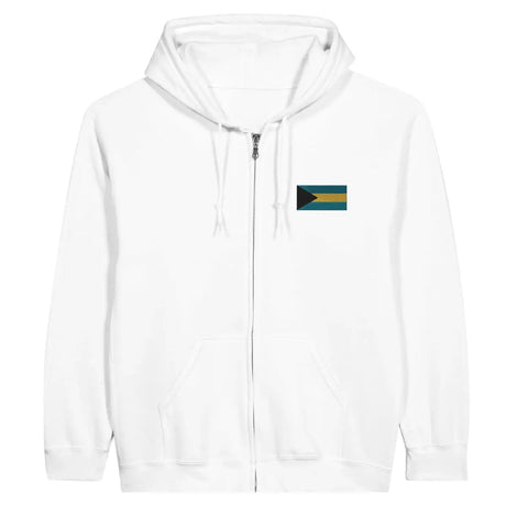 Sweat à capuche à fermeture éclair Drapeau des Bahamas en broderie - Pixelforma 