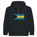 Sweat à capuche à fermeture éclair Drapeau des Bahamas - Pixelforma 