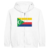 Sweat à capuche à fermeture éclair Drapeau des Comores - Pixelforma 