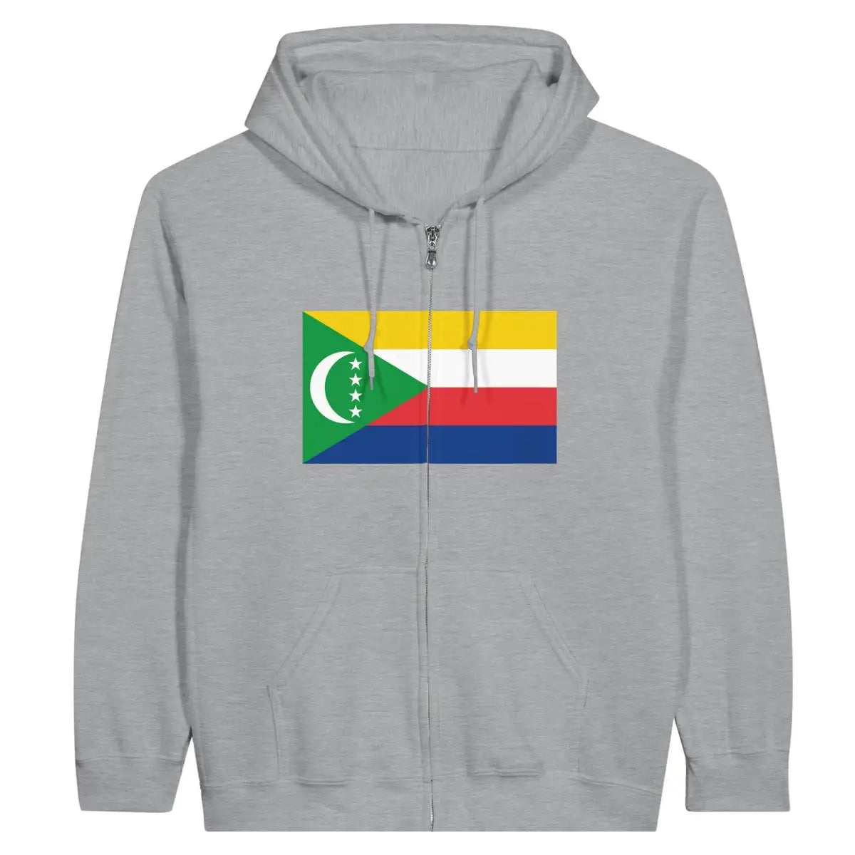 Sweat à capuche à fermeture éclair Drapeau des Comores - Pixelforma 