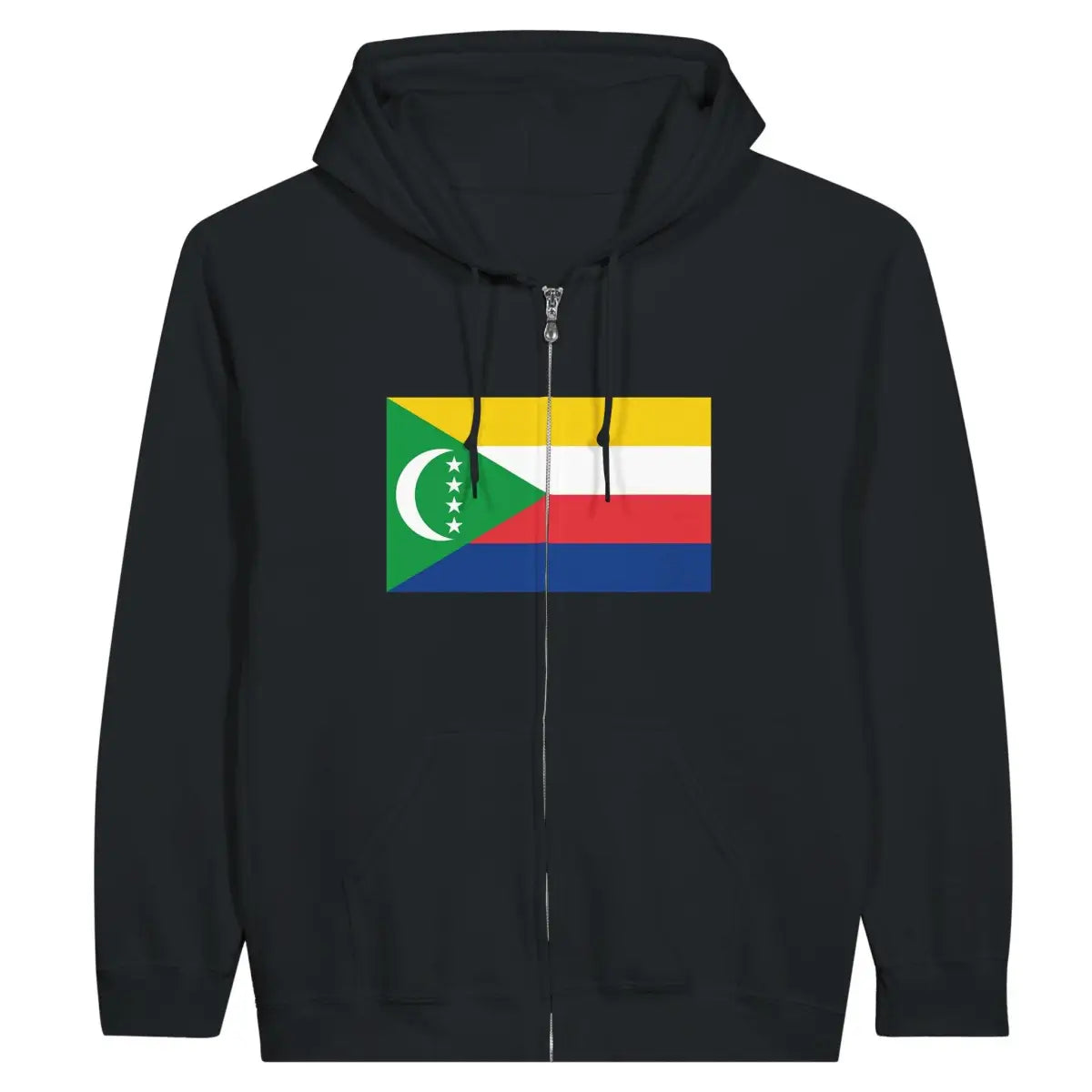 Sweat à capuche à fermeture éclair Drapeau des Comores - Pixelforma 