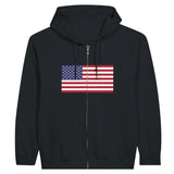 Sweat à capuche à fermeture éclair Drapeau des États-Unis - Pixelforma 