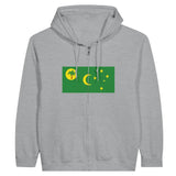 Sweat à capuche à fermeture éclair Drapeau des îles Cocos - Pixelforma 