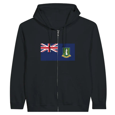 Sweat à capuche à fermeture éclair Drapeau des îles Vierges britanniques - Pixelforma 